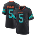 BIPIHUC M.Dolphins #5 Jaylen Wright Player Black Pitch Rivalries Collection Home Game Stitched Jerseys