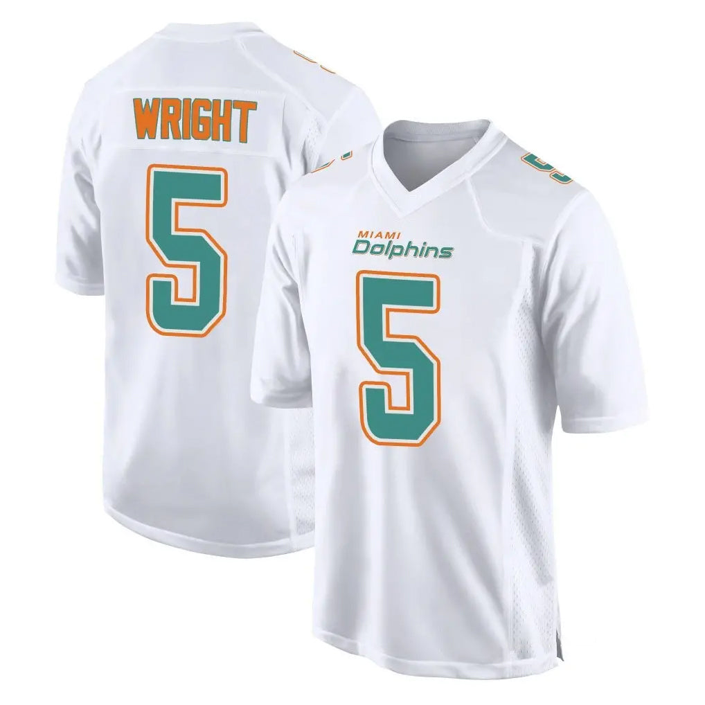 BIPIHUC M.Dolphins #5 Jaylen Wright Player White Fashion Home Game Stitched Jerseys