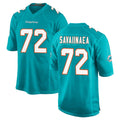 BIPIHUC M.Dolphins #72 Jonah Savaiinaea Player Aqua Home Game Stitched Jerseys
