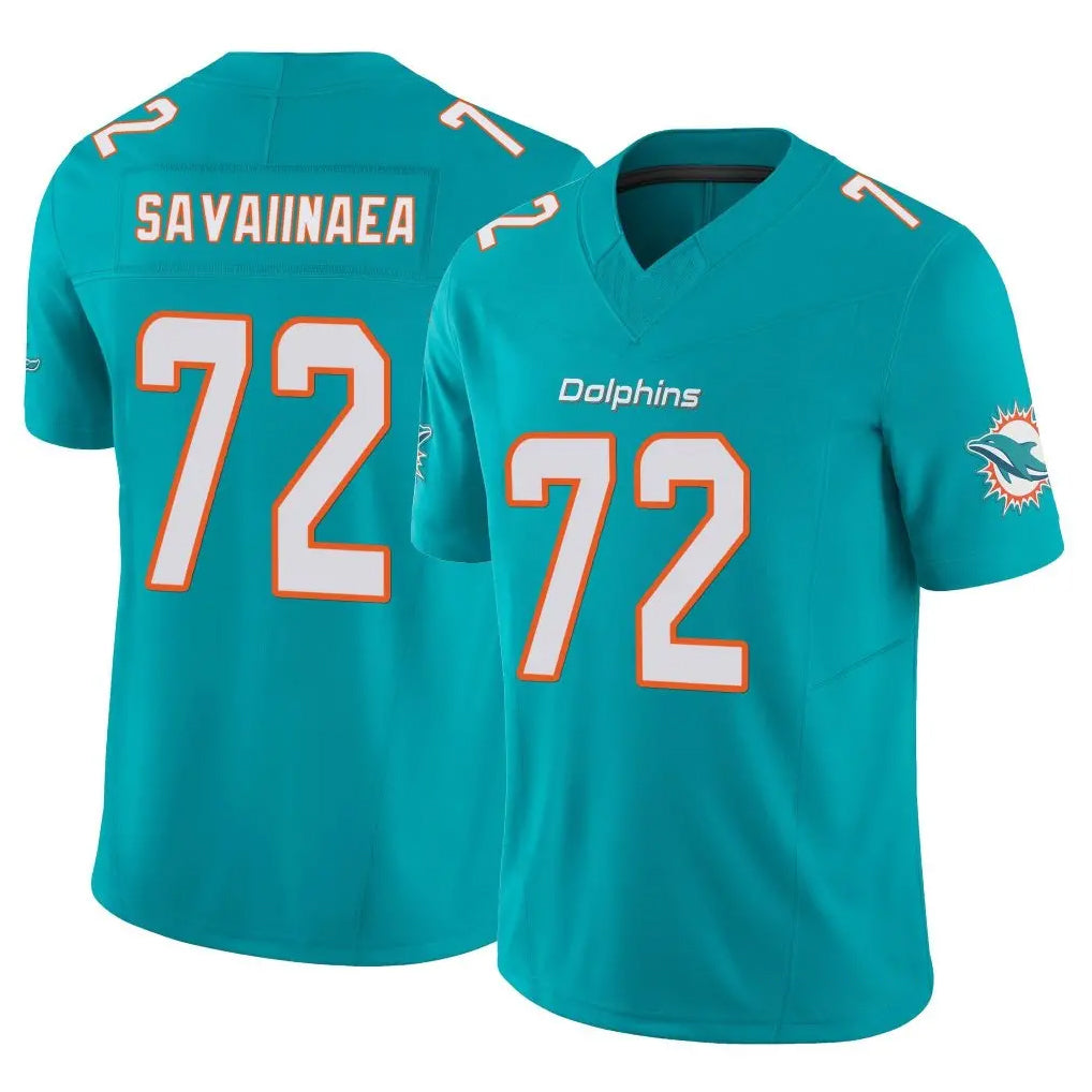BIPIHUC M.Dolphins #72 Jonah Savaiinaea Player Aqua Limited Vapor F.U.S.E. Home Game Stitched Jerseys