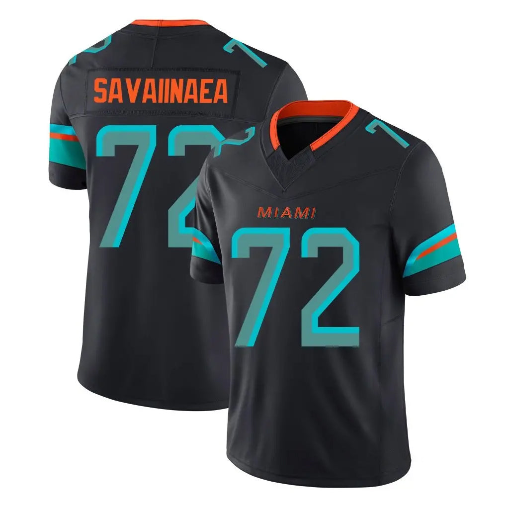 BIPIHUC M.Dolphins #72 Jonah Savaiinaea Player Black Limited Pitch Rivalries Collection Home Game Stitched Jerseys