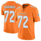 BIPIHUC M.Dolphins #72 Jonah Savaiinaea Player Orange Limited Home Game Stitched Jerseys