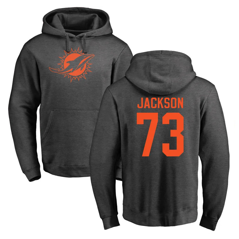 BIPIHUC M.Dolphins #73 Austin Jackson Player Darkgray Pullover Hoodies Limited Stitched Jerseys