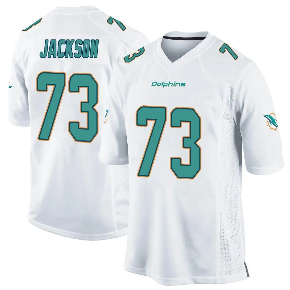 BIPIHUC M.Dolphins #73 Austin Jackson Player White Home Game Stitched Jerseys