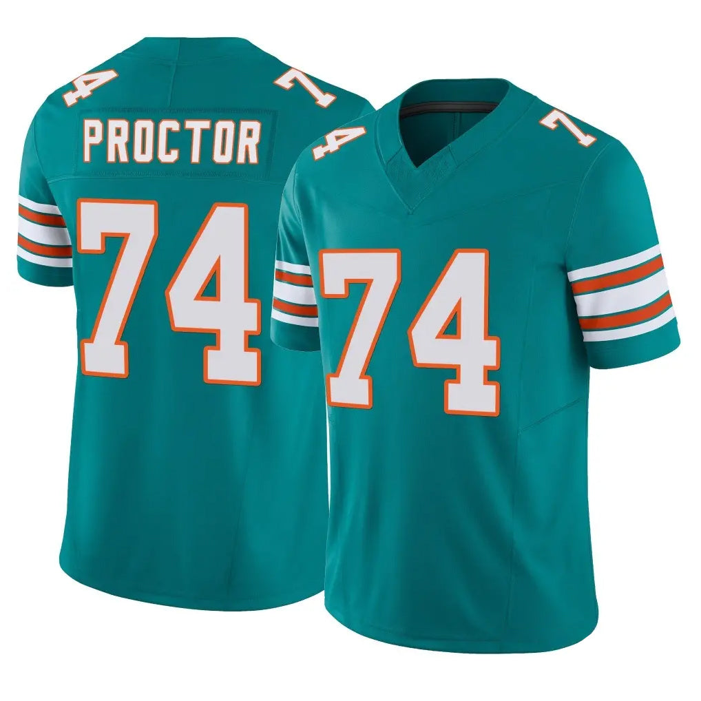 BIPIHUC M.Dolphins #74 Kadyn Proctor Player Aqua Limited Alternate Vapor F.U.S.E. Home Game Stitched Jerseys