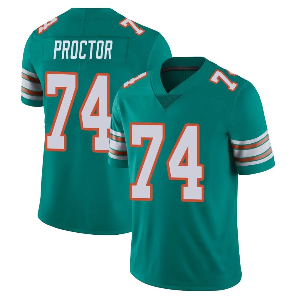 BIPIHUC M.Dolphins #74 Kadyn Proctor Player Aqua Limited Alternate Vapor Untouchable Home Game Stitched Jerseys