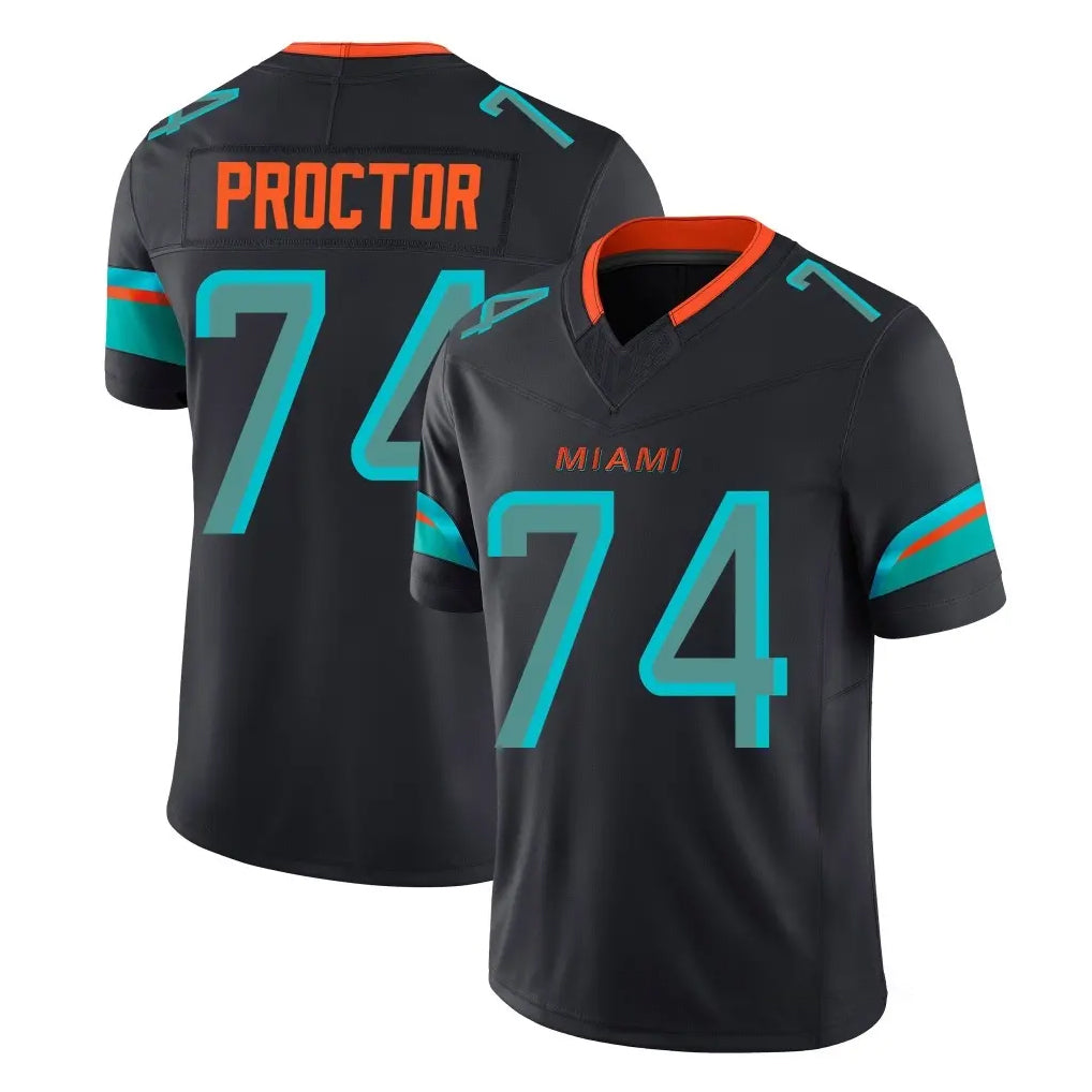 BIPIHUC M.Dolphins #74 Kadyn Proctor Player Black Limited Pitch Rivalries Collection Home Game Stitched Jerseys