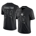BIPIHUC M.Dolphins #74 Kadyn Proctor Player Black Reflective Limited Game Stitched Jerseys
