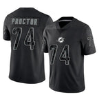 BIPIHUC M.Dolphins #74 Kadyn Proctor Player Black Reflective Limited Game Stitched Jerseys