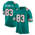 BIPIHUC M.Dolphins #83 Kevin Coleman Jr. Player Aqua Alternate Home Game Stitched Jerseys