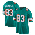 BIPIHUC M.Dolphins #83 Kevin Coleman Jr. Player Aqua Alternate Home Game Stitched Jerseys