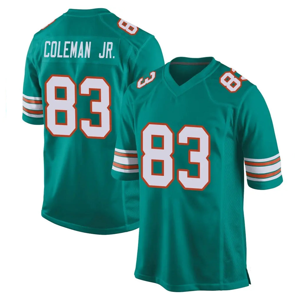 BIPIHUC M.Dolphins #83 Kevin Coleman Jr. Player Aqua Alternate Home Game Stitched Jerseys