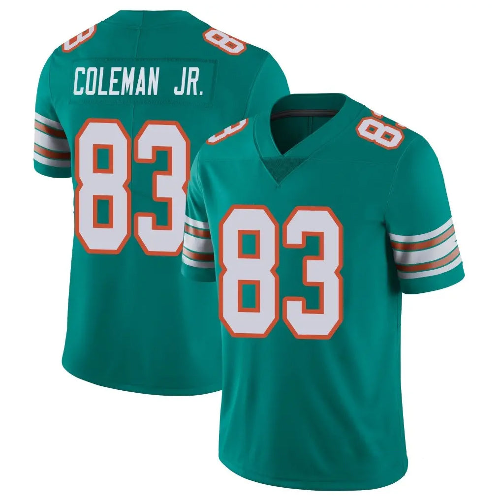 BIPIHUC M.Dolphins #83 Kevin Coleman Jr. Player Aqua Limited Alternate Vapor Untouchable Home Game Stitched Jerseys