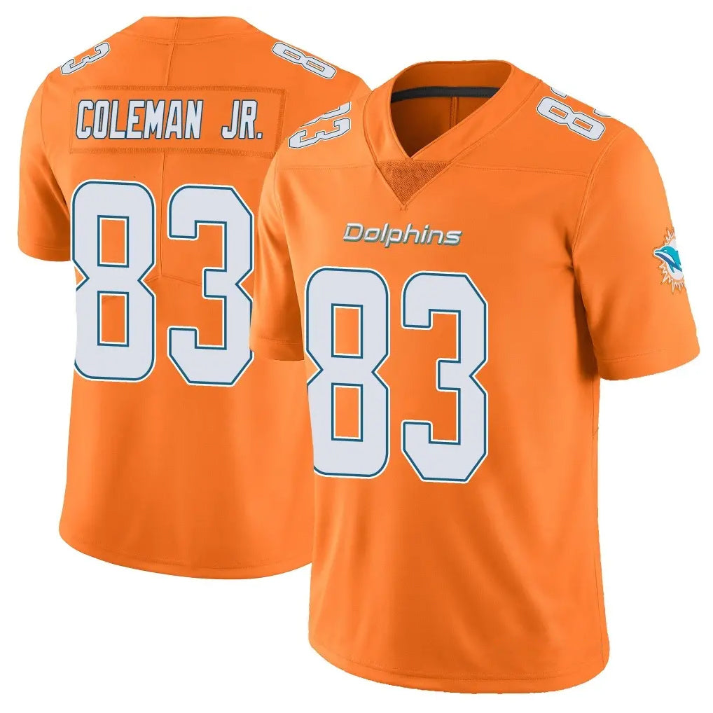 BIPIHUC M.Dolphins #83 Kevin Coleman Jr. Player Orange Limited Home Game Stitched Jerseys