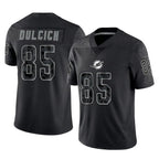 BIPIHUC M.Dolphins #85 Greg Dulcich Player Black Reflective Limited Game Stitched Jerseys