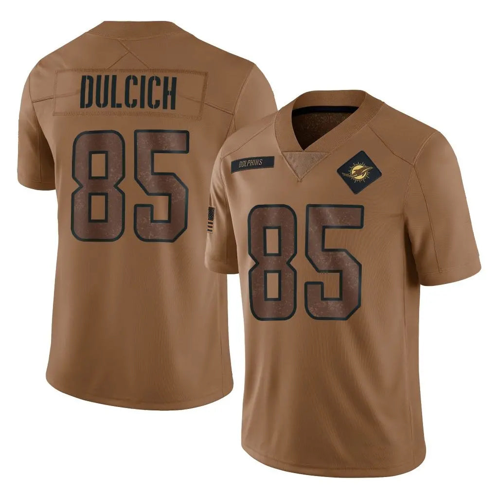 BIPIHUC M.Dolphins #85 Greg Dulcich Player Brown Salute To Service Limited Stitched Jerseys