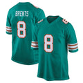 BIPIHUC M.Dolphins #8 JuJu Brents Player Aqua Alternate Home Game Stitched Jerseys