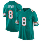 BIPIHUC M.Dolphins #8 JuJu Brents Player Aqua Alternate Home Game Stitched Jerseys