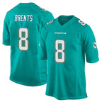 BIPIHUC M.Dolphins #8 JuJu Brents Player Aqua Team Color Home Game Stitched Jerseys