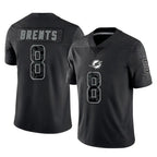 BIPIHUC M.Dolphins #8 JuJu Brents Player Black Reflective Limited Game Stitched Jerseys
