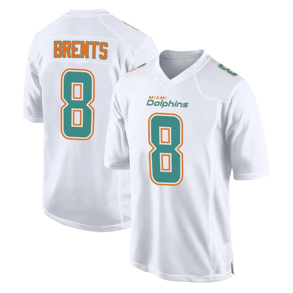 BIPIHUC M.Dolphins #8 JuJu Brents Player White Fashion Home Game Stitched Jerseys