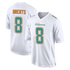 BIPIHUC M.Dolphins #8 JuJu Brents Player White Fashion Home Game Stitched Jerseys