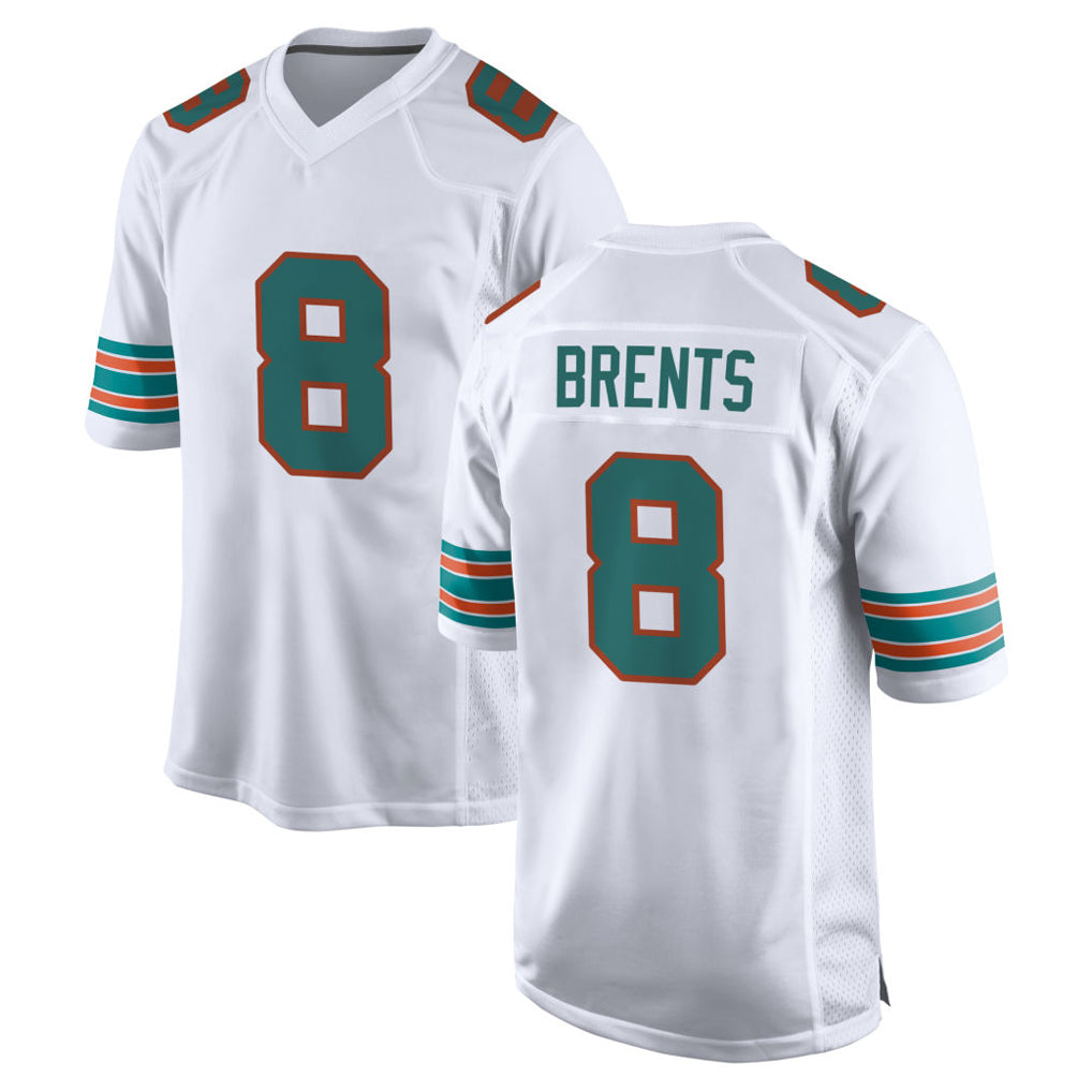 BIPIHUC M.Dolphins #8 JuJu Brents Player White Limited Home Game Stitched Jerseys