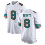 BIPIHUC M.Dolphins #8 JuJu Brents Player White Limited Home Game Stitched Jerseys