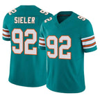 BIPIHUC M.Dolphins #92 Zach Sieler Player Aqua Limited Alternate Vapor F.U.S.E. Home Game Stitched Jerseys