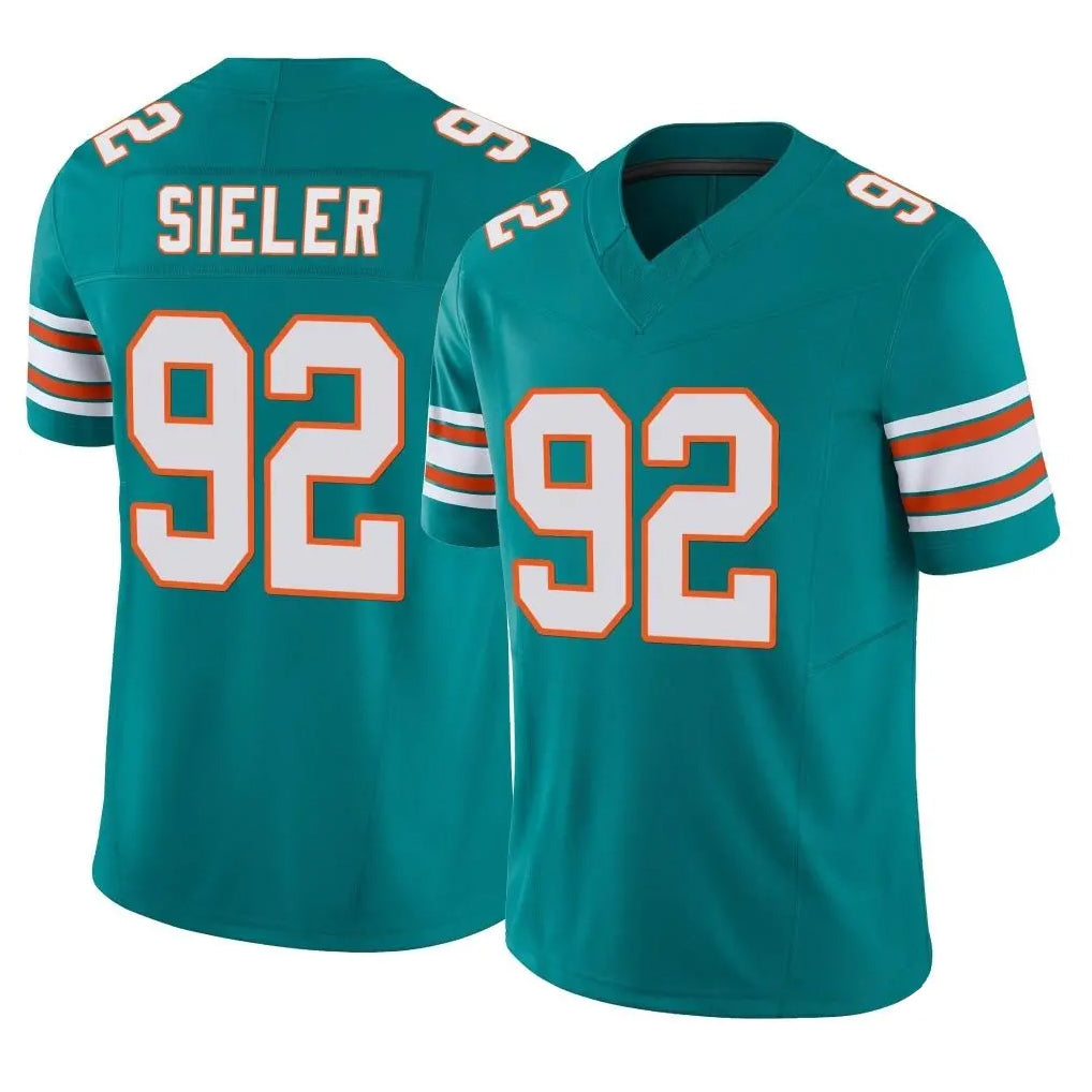 BIPIHUC M.Dolphins #92 Zach Sieler Player Aqua Limited Alternate Vapor F.U.S.E. Home Game Stitched Jerseys