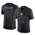 BIPIHUC M.Dolphins #92 Zach Sieler Player Black Reflective Limited Game Stitched Jerseys