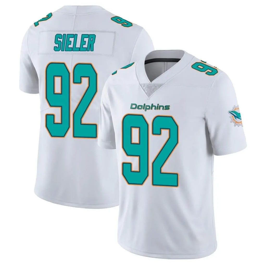 BIPIHUC M.Dolphins #92 Zach Sieler Player White Limited Vapor Untouchable Home Game Stitched Jerseys