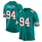 BIPIHUC M.Dolphins #94 Jordan Phillips Player Aqua Alternate Home Game Stitched Jerseys