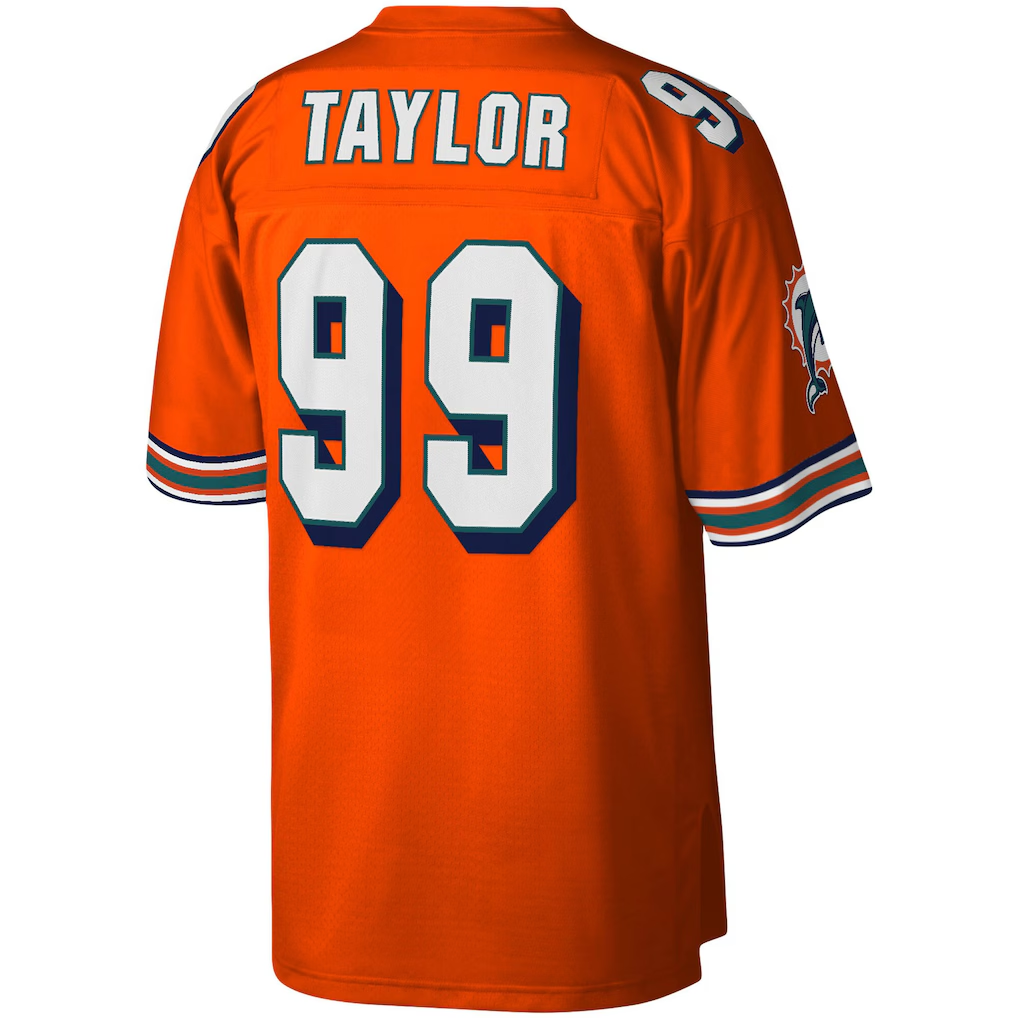 BIPIHUC M.Dolphins #99 Jason Taylor Mitchell & Ness Orange Big & Tall 2004 Retired Player Replica Jersey
