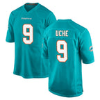 BIPIHUC M.Dolphins #9 Joshua Uche Player Aqua Home Game Stitched Jerseys