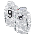 BIPIHUC M.Dolphins #9 Joshua Uche Player Arctic Camo Salute to Service Hoodies Limited Game Stitched Jerseys