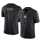 BIPIHUC M.Dolphins #9 Joshua Uche Player Black Reflective Limited Game Stitched Jerseys