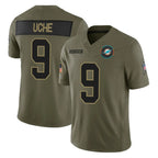 BIPIHUC M.Dolphins #9 Joshua Uche Player Olive 2025 Salute To Service Limited Game Stitched Jerseys