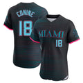BIPIHUC M.Marlins #18 Griffin Conine Player Black City Connect Home Limited Elite Stitched Jerseys