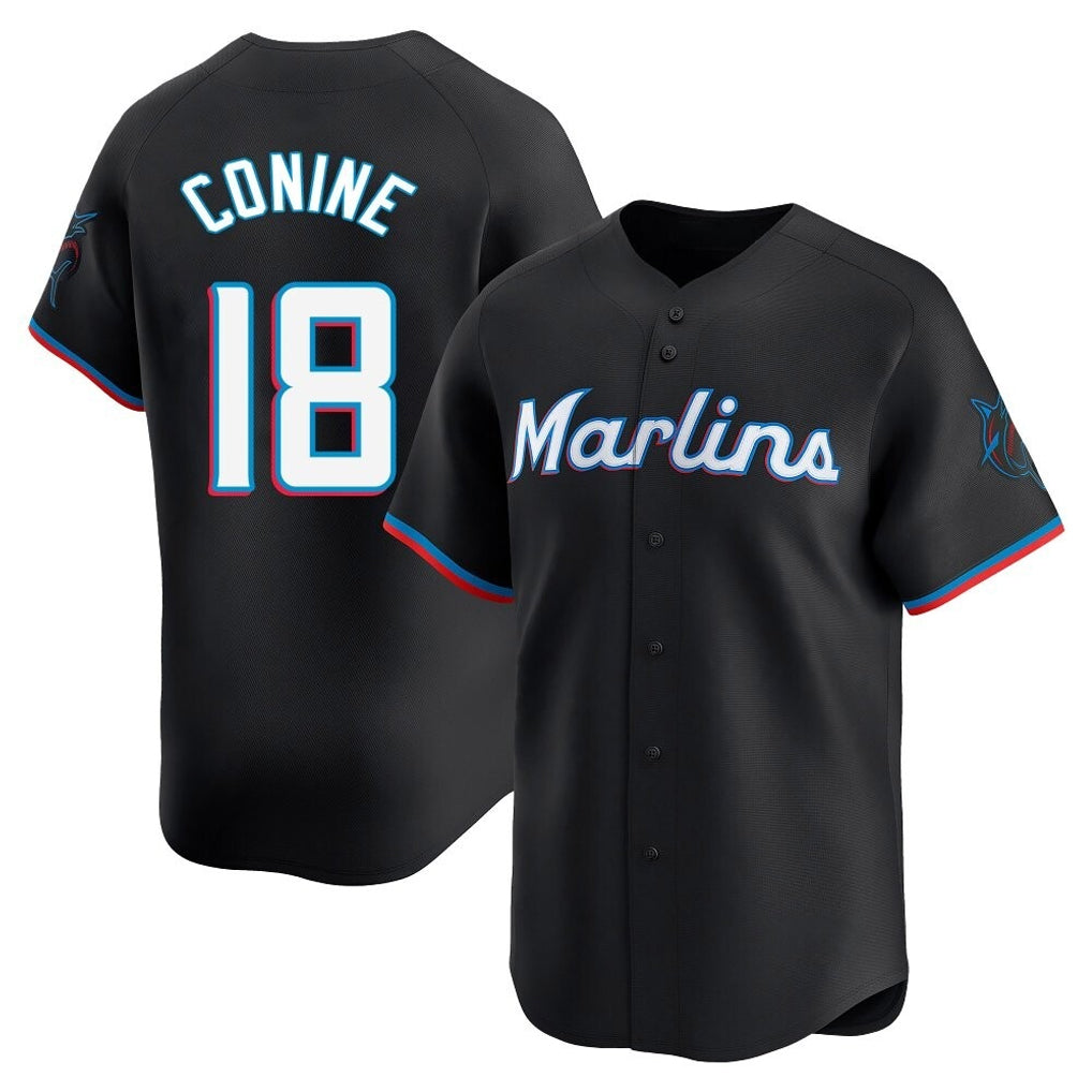 BIPIHUC M.Marlins #18 Griffin Conine Player Black Home Limited Stitched Jerseys