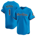 BIPIHUC M.Marlins #1 Connor Norby Player Blue Home Limited Stitched Jerseys
