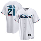 BIPIHUC M.Marlins #21 Graham Pauley Player White  Home Game Stitched Jerseys