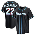 BIPIHUC M.Marlins #22 Sandy Alcantara Player Black Fashion Out Home Game Stitched Jerseys