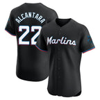 BIPIHUC M.Marlins #22 Sandy Alcantara Player Black Vapor Home Limited Elite Stitched Jerseys