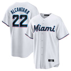 BIPIHUC M.Marlins #22 Sandy Alcantara Player White Home Game Stitched Jerseys