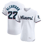 BIPIHUC M.Marlins #22 Sandy Alcantara Player White  Home Limited Elite Stitched Jerseys