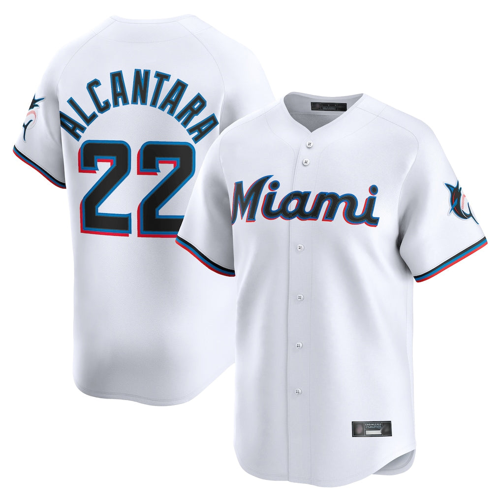 BIPIHUC M.Marlins #22 Sandy Alcantara Player White Home Limited Stitched Jerseys