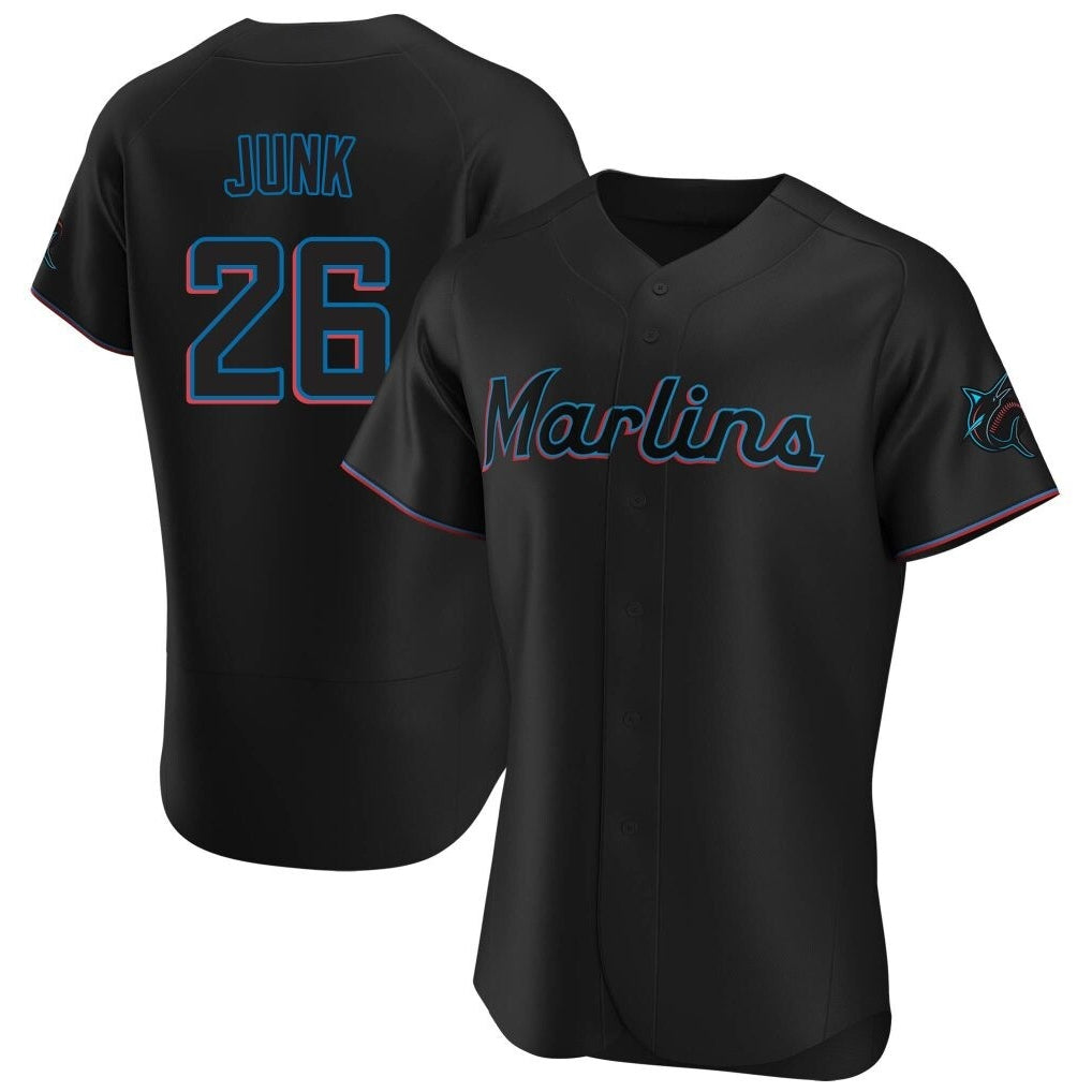 BIPIHUC M.Marlins #26 Janson Junk Player Black Home Limited Elite Stitched Jerseys
