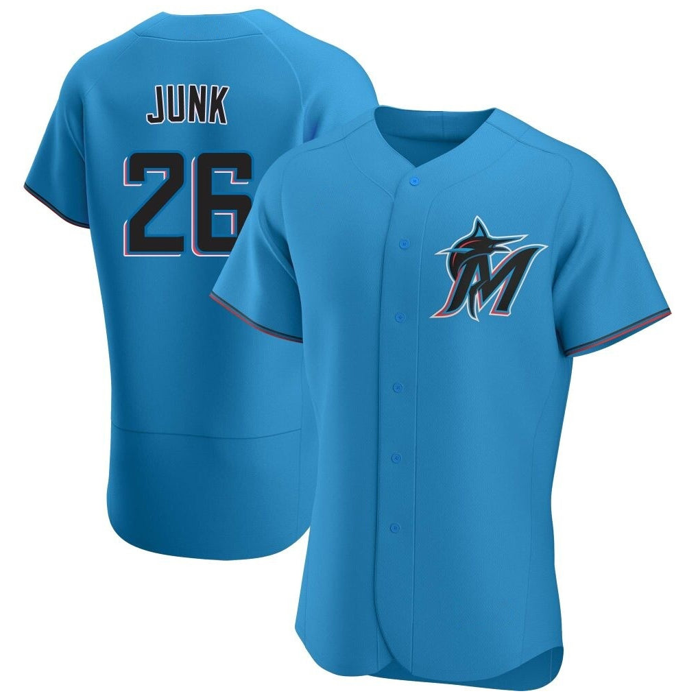 BIPIHUC M.Marlins #26 Janson Junk Player Blue Home Limited Elite Stitched Jerseys