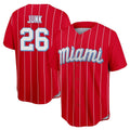 BIPIHUC M.Marlins #26 Janson Junk Player Red City Connect Home Game Stitched Jerseys